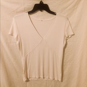 Off White V-Neck Blouse.